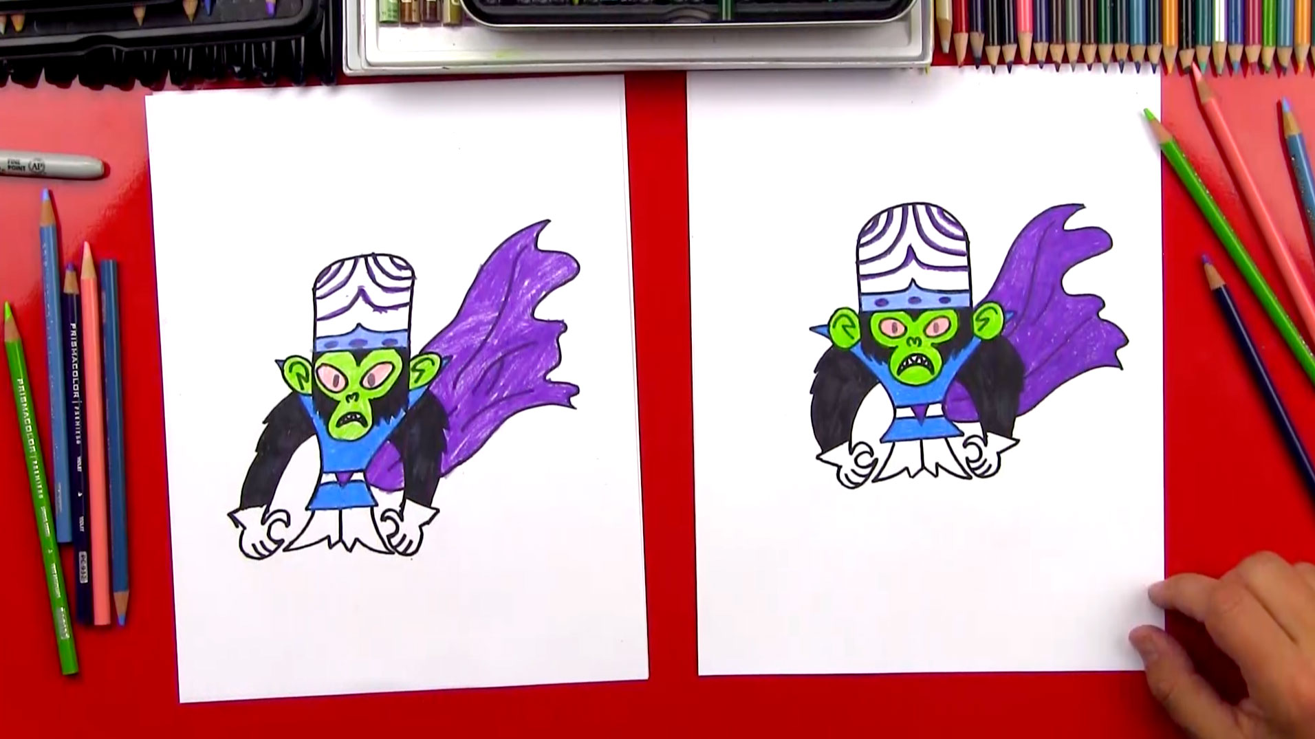 How To Draw Mojo Jojo From The Powerpuff Girls Art For Kids Hub