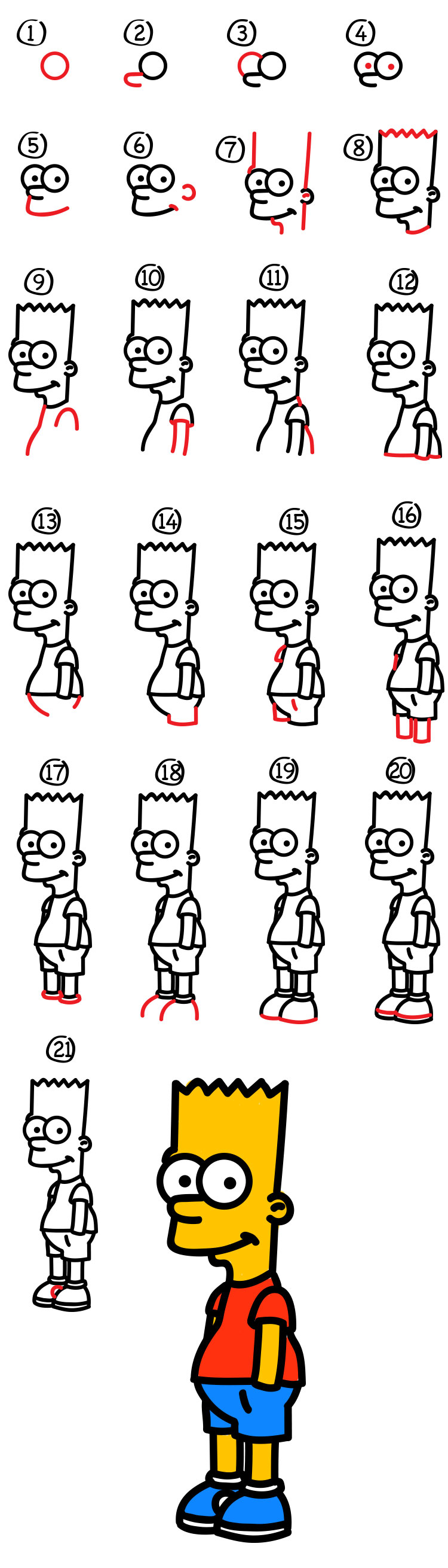 How To Draw Bart Simpson Art For Kids Hub
