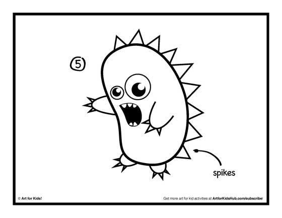 How To Draw a Monster for Halloween on http://www.letsdrawkids.com/ | Monster  drawing, Easy halloween drawings, Drawing games for kids