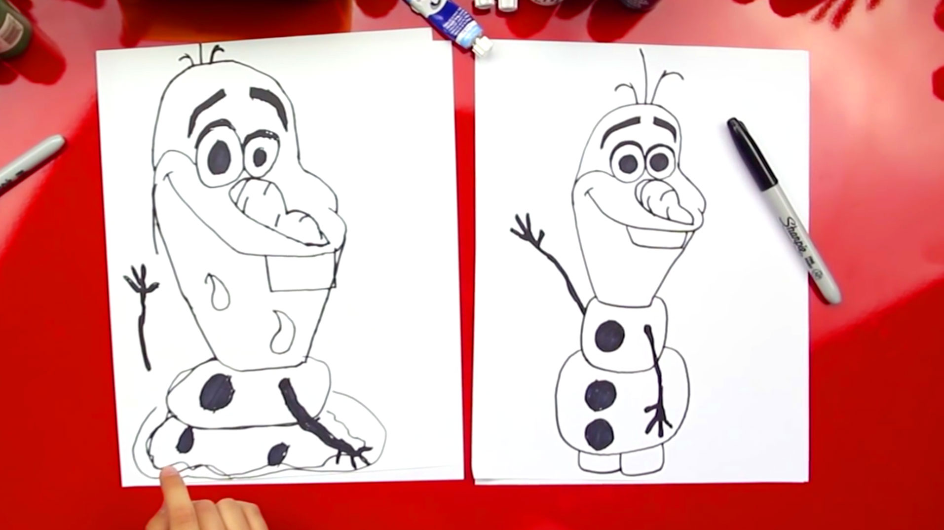 How To Draw Olaf From Frozen Art For Kids Hub
