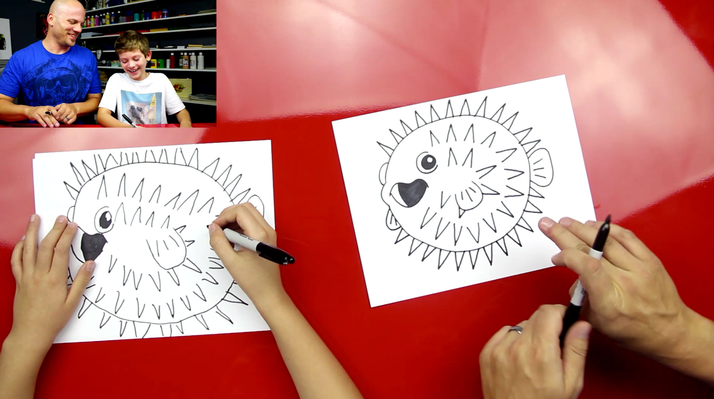 How To Draw A Blowfish Art For Kids Hub