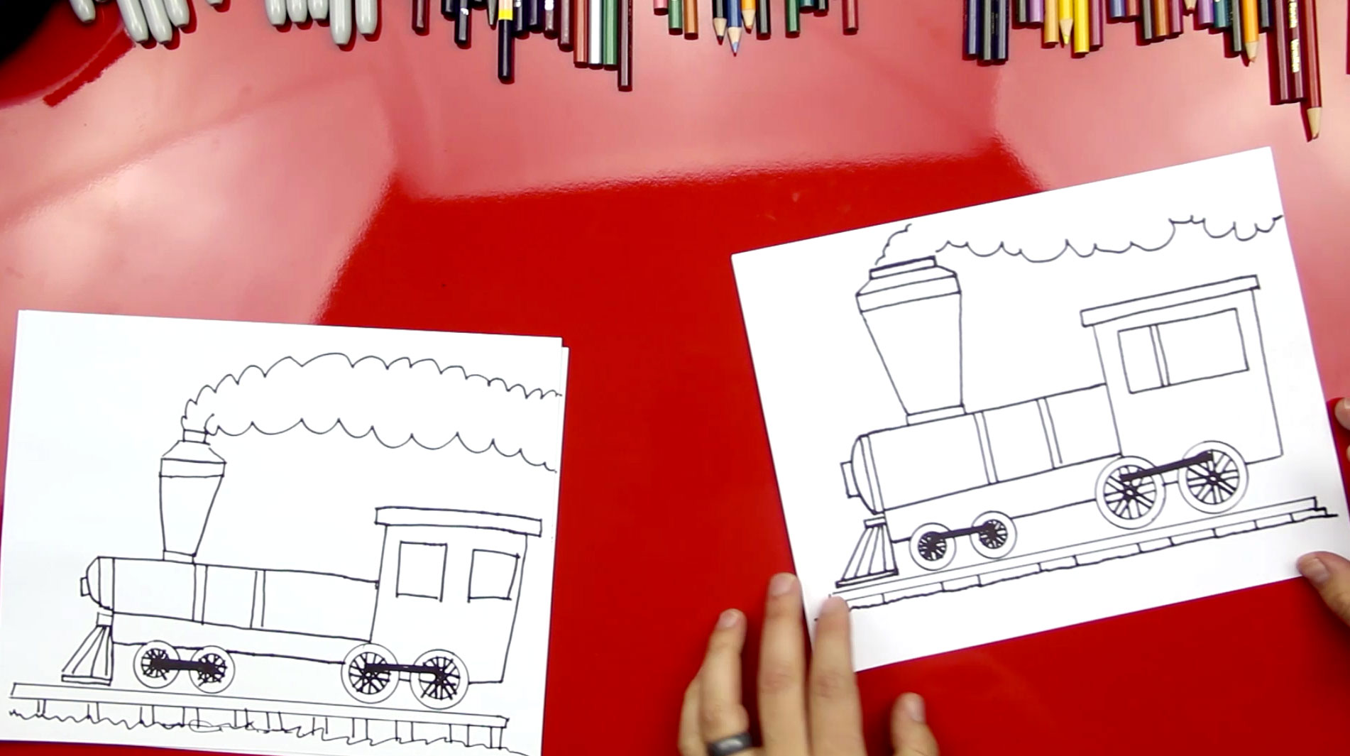 How To Draw A Train - Art For Kids Hub