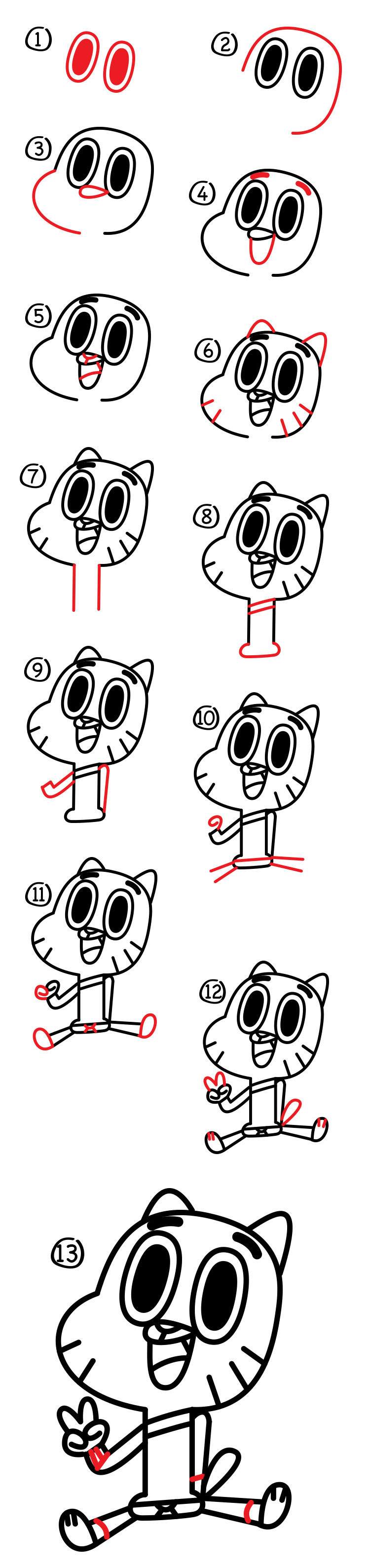 How To Draw Gumball - Art For Kids Hub