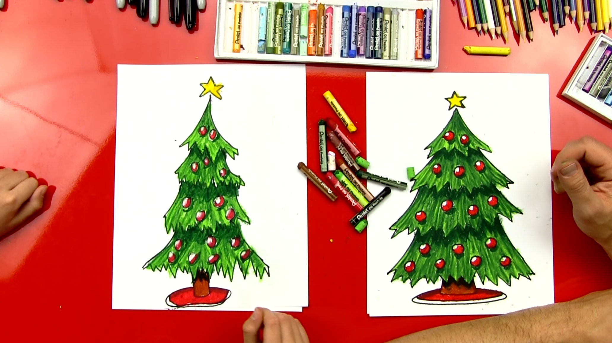 How To Draw A Christmas Tree Art For Kids Hub