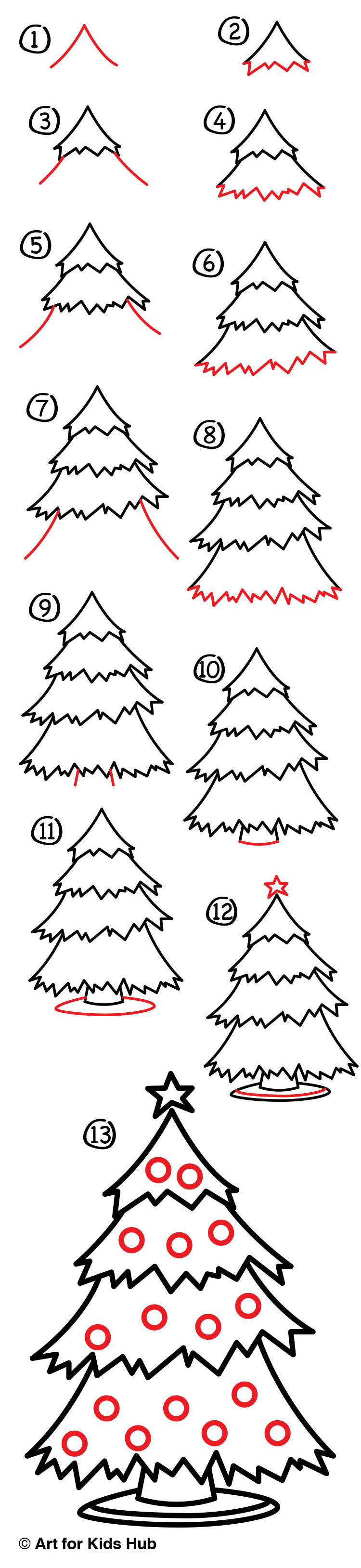 How To Draw A Christmas Tree - Art For Kids Hub