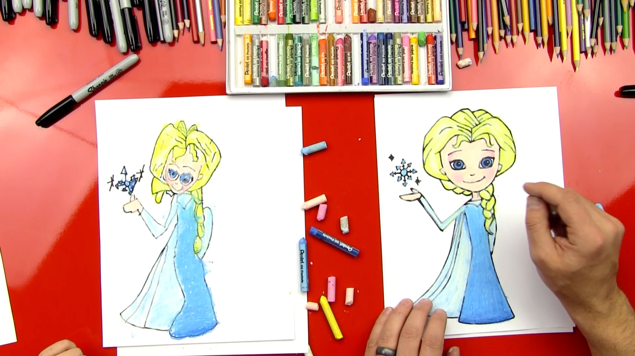 How To Draw Elsa for young artists - Art For Kids Hub