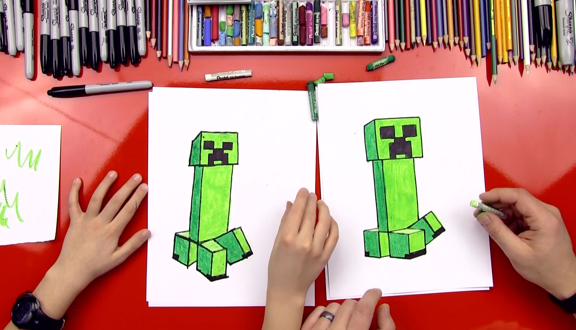 How To Make A Papercraft Creeper From Minecraft - Art For Kids Hub 