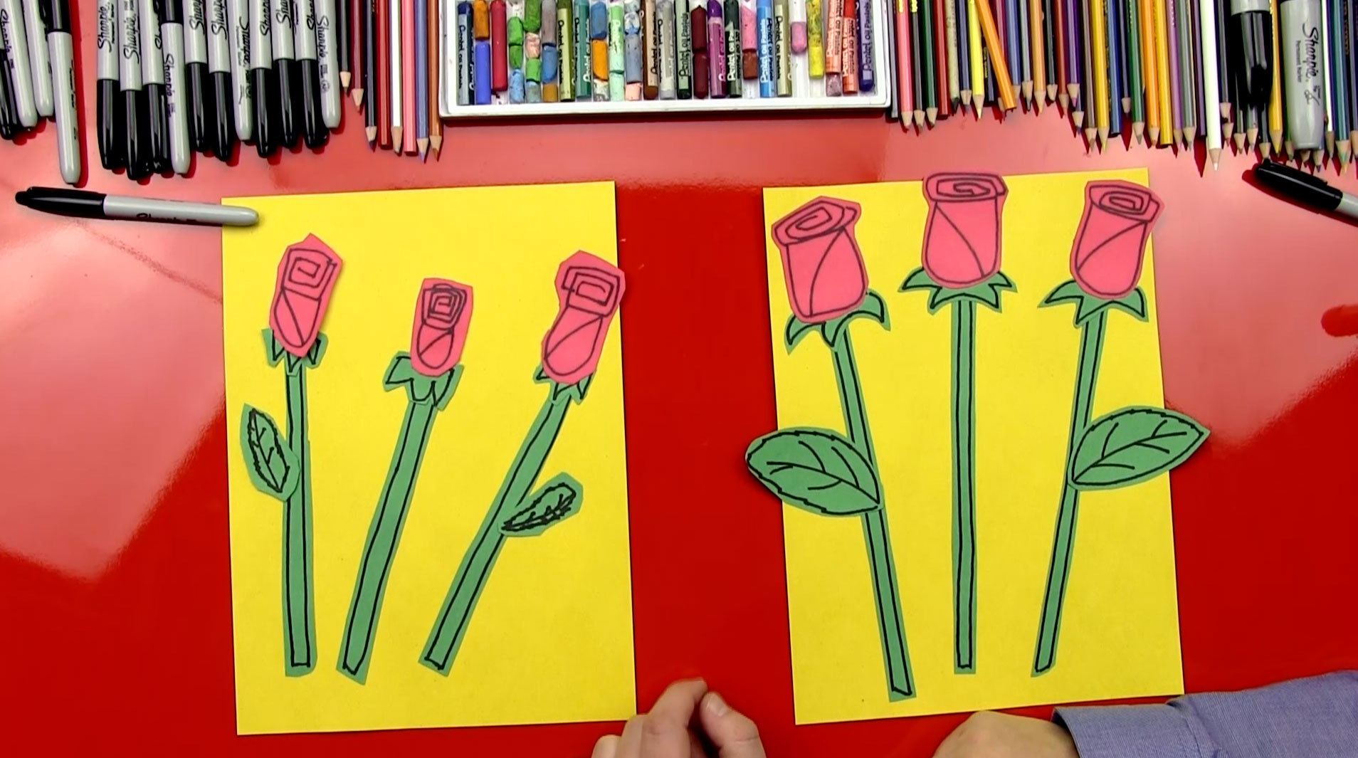 how-to-draw-a-rose-construction-paper-cutout-art-for-kids-hub