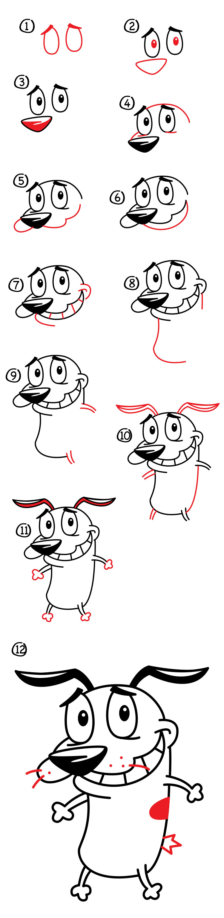 How To Draw Courage The Cowardly Dog - Art For Kids Hub