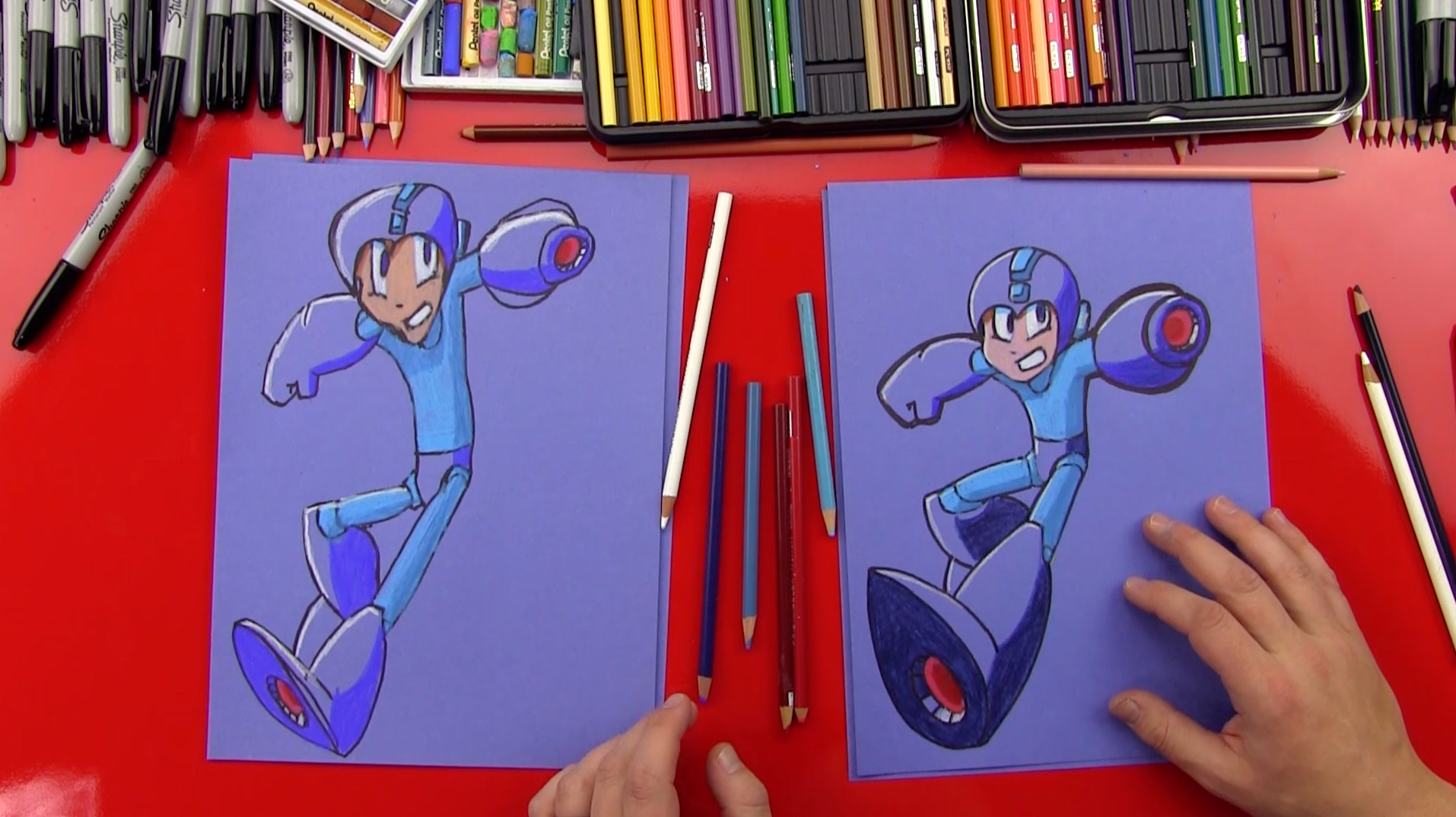 How To Draw Mega Man Art For Kids Hub