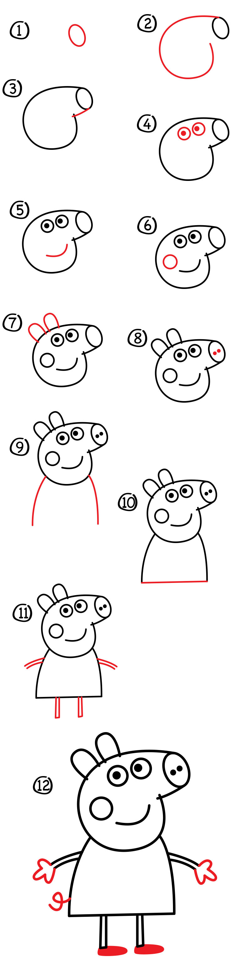 How To Draw Peppa Pig - Art For Kids Hub