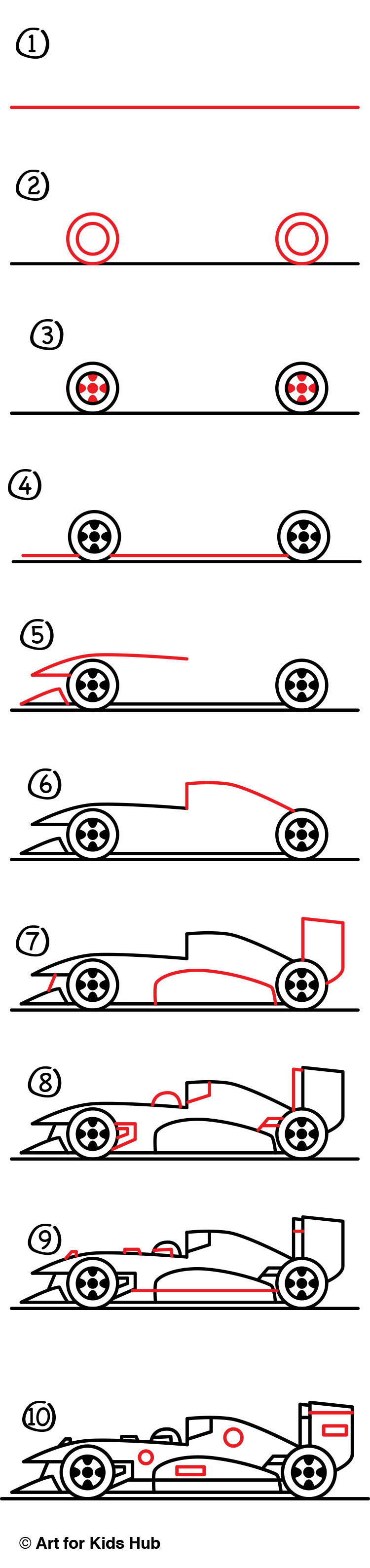 How To Draw A Race Car - Art For Kids Hub