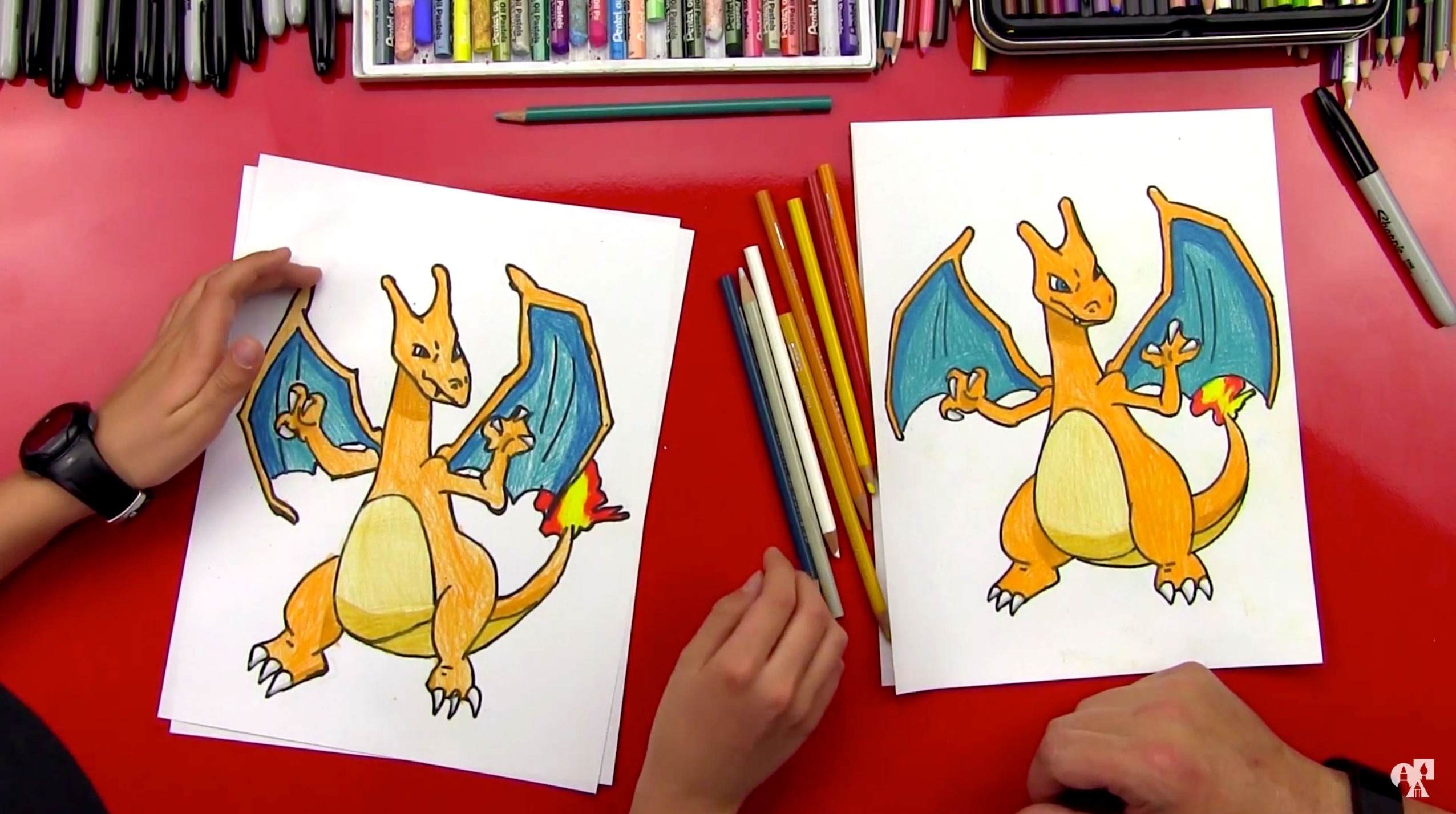How To Draw Charizard Pokemon Art For Kids Hub