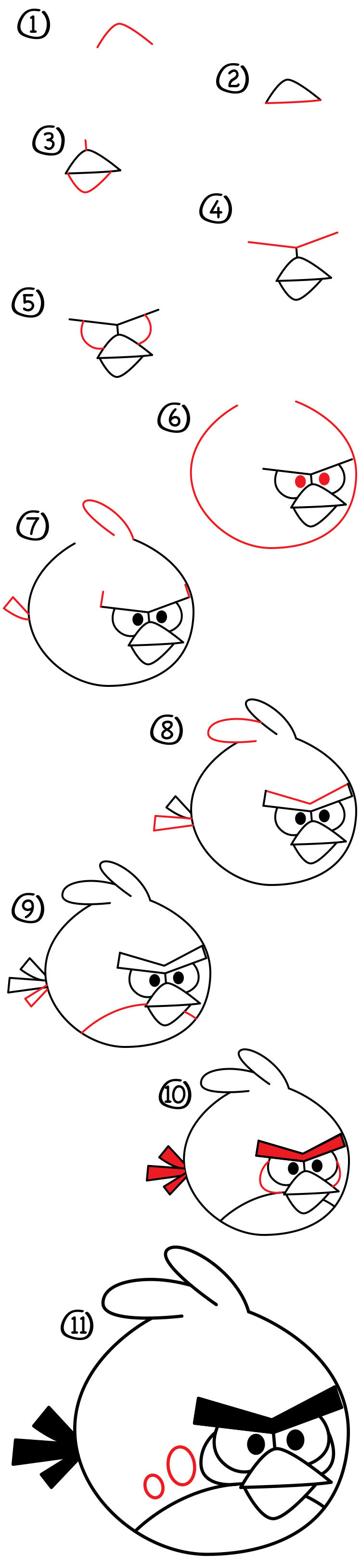 How To Draw Red From Angry Birds - Art For Kids Hub