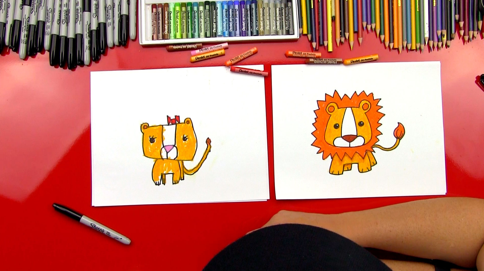 how to draw a cartoon lion