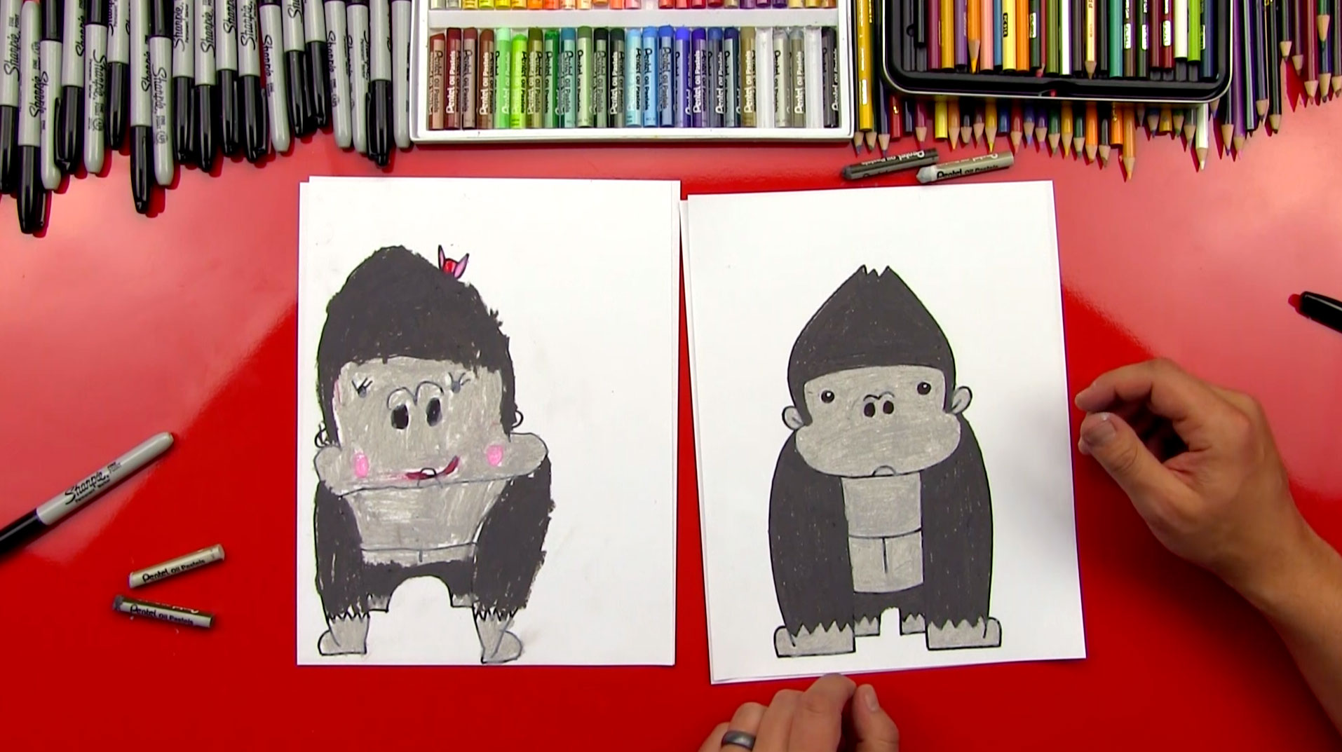 How To Draw A Cartoon Gorilla - Art For Kids Hub