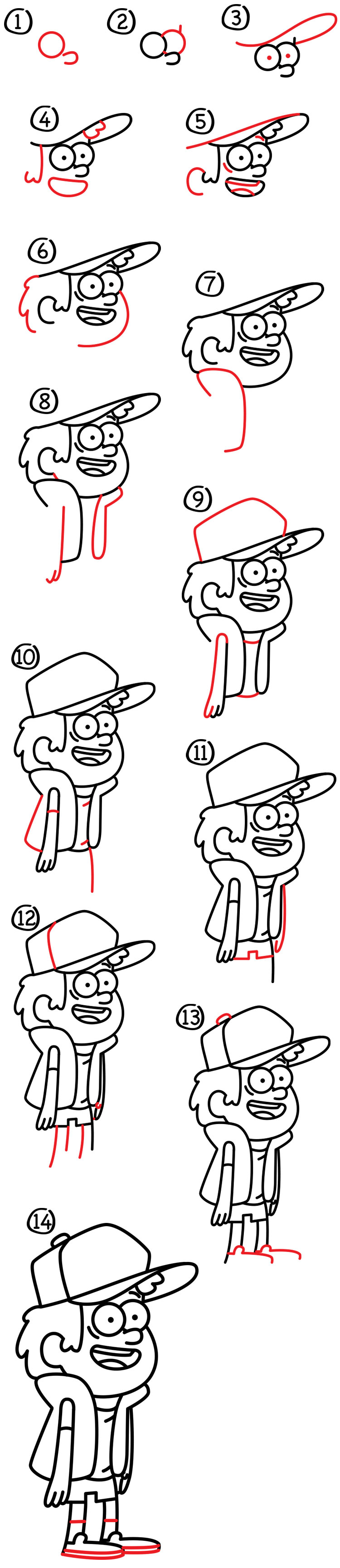 How To Draw Dipper From Gravity Falls Art For Kids Hub