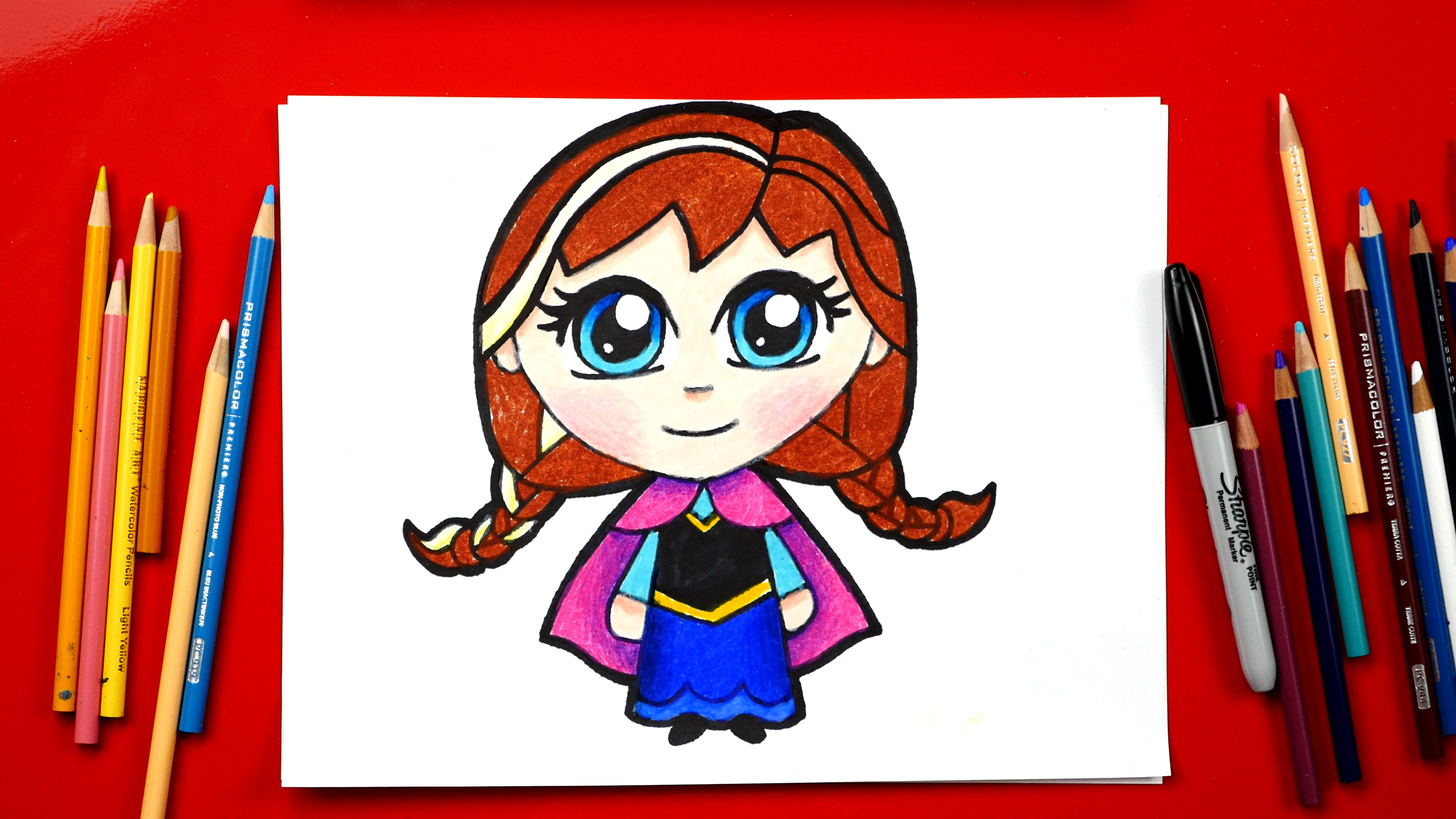 How To Draw Anna From Frozen *NEW* - Art For Kids Hub