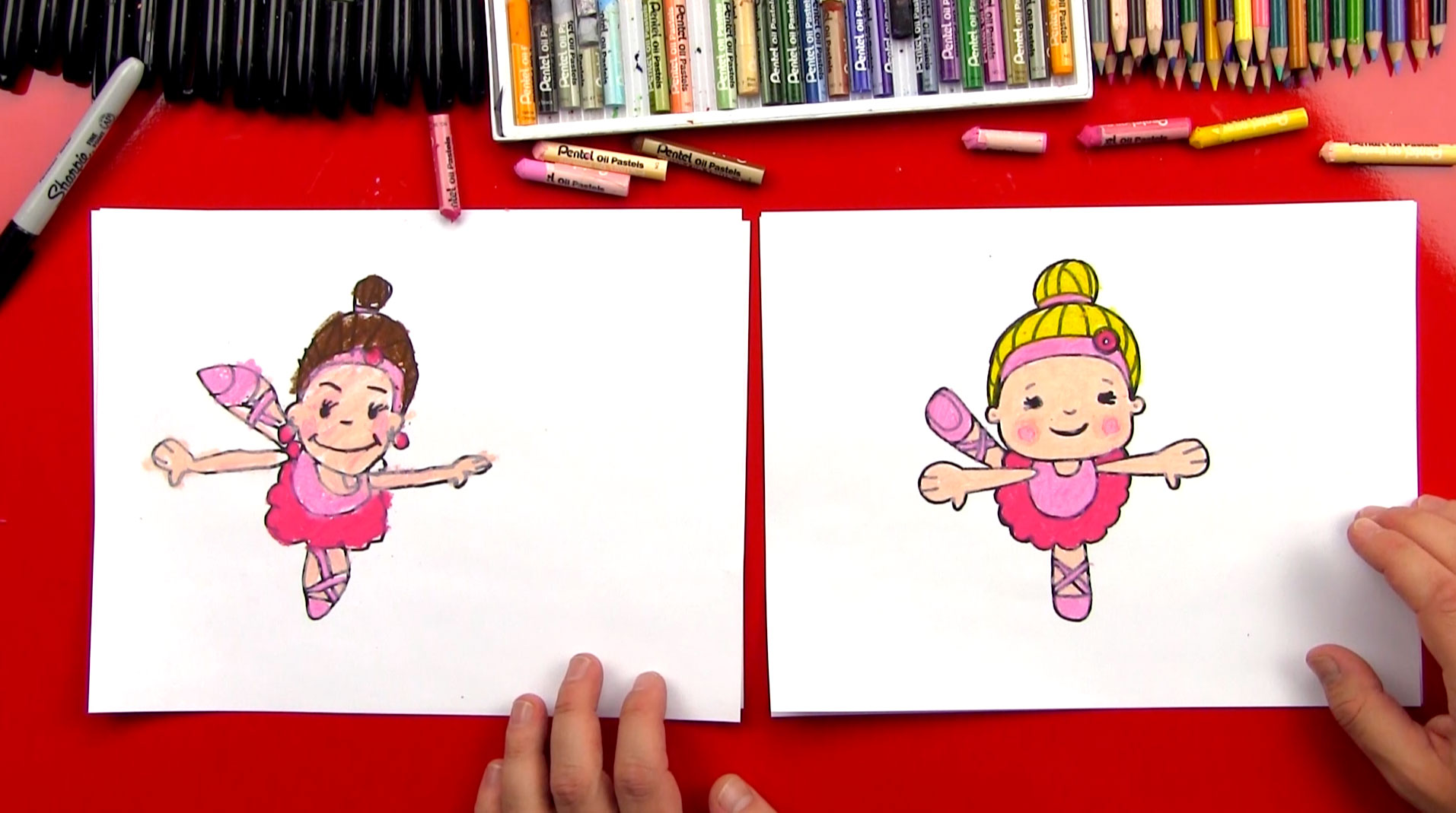 How To Draw A Cartoon Ballerina - Art For Kids Hub