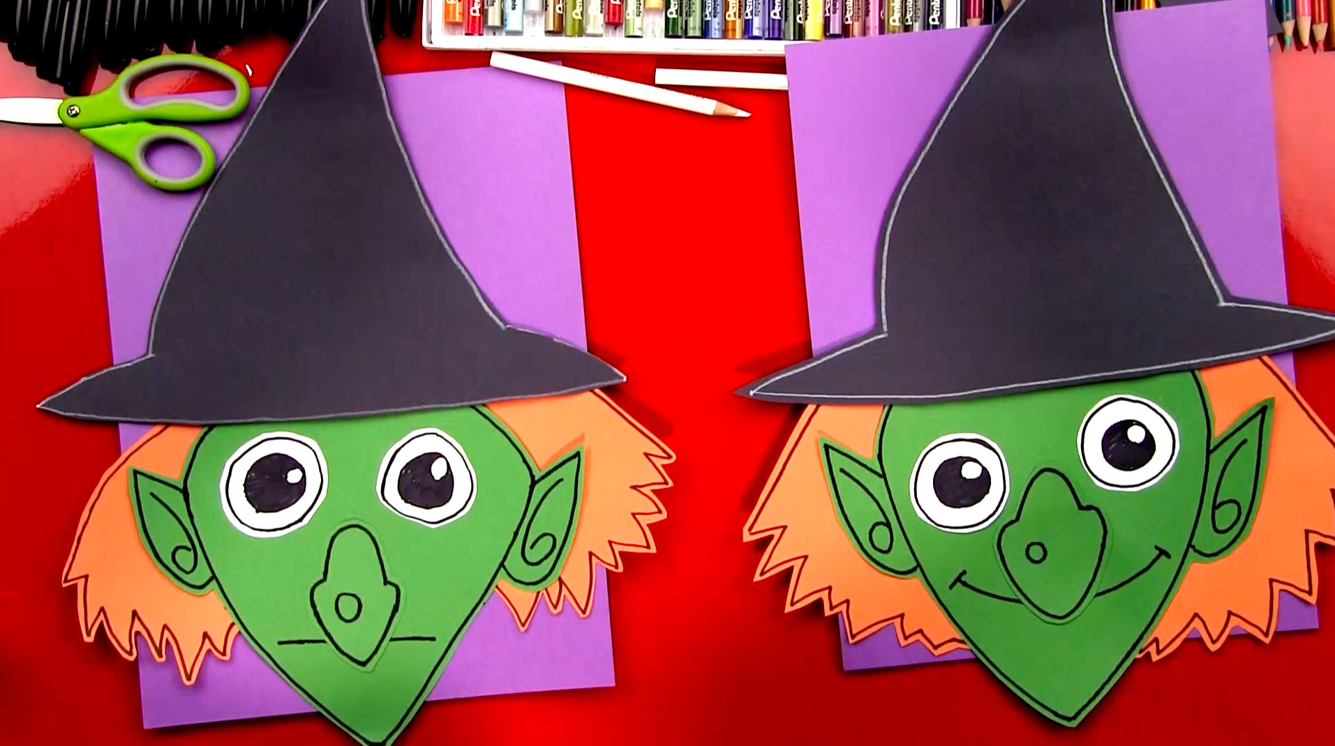 How To Draw A Witch (Cutout) Art For Kids Hub