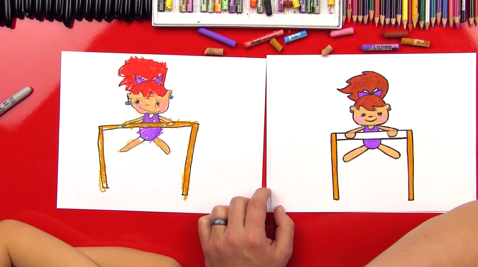 How To Draw A Cartoon Gymnast Art For Kids Hub Free Drawing Lessons 