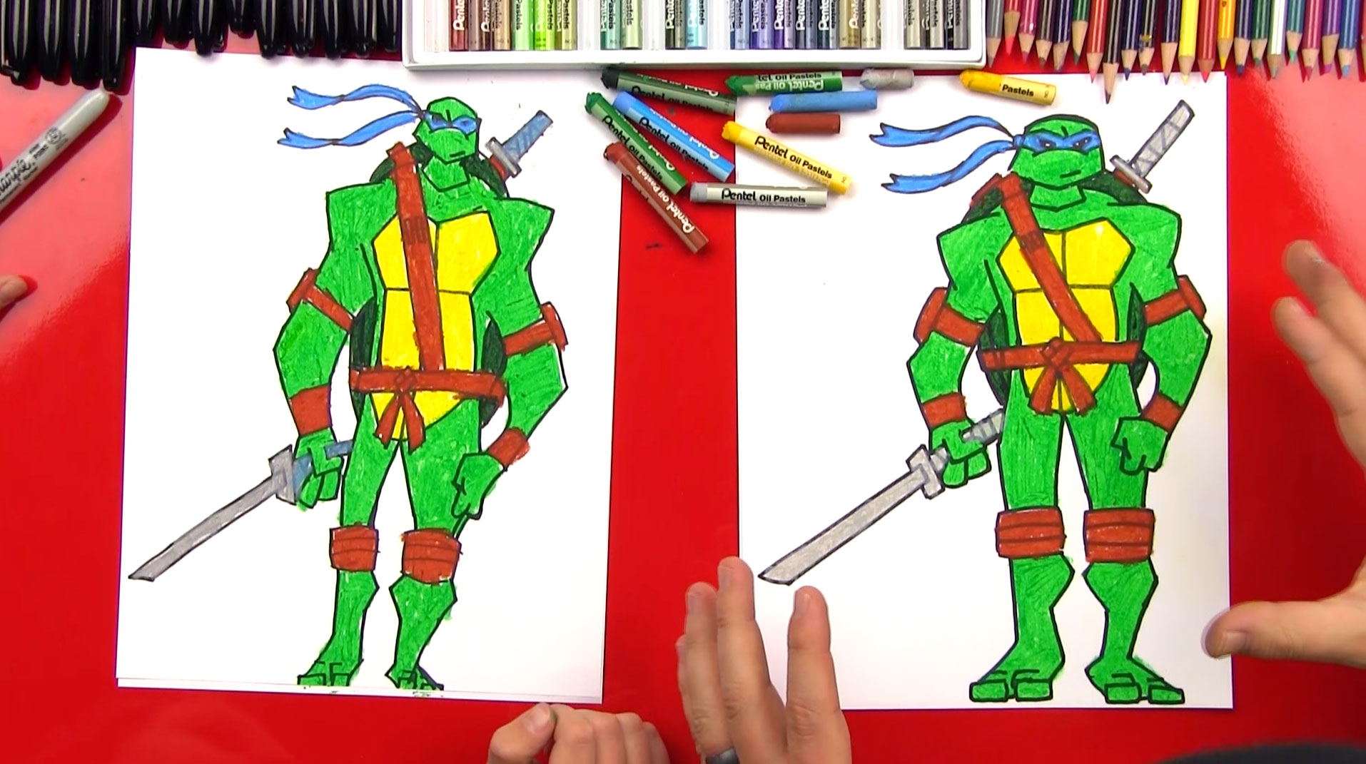 How To Draw Leonardo Teenage Mutant Ninja Turtle (Advanced) Art For