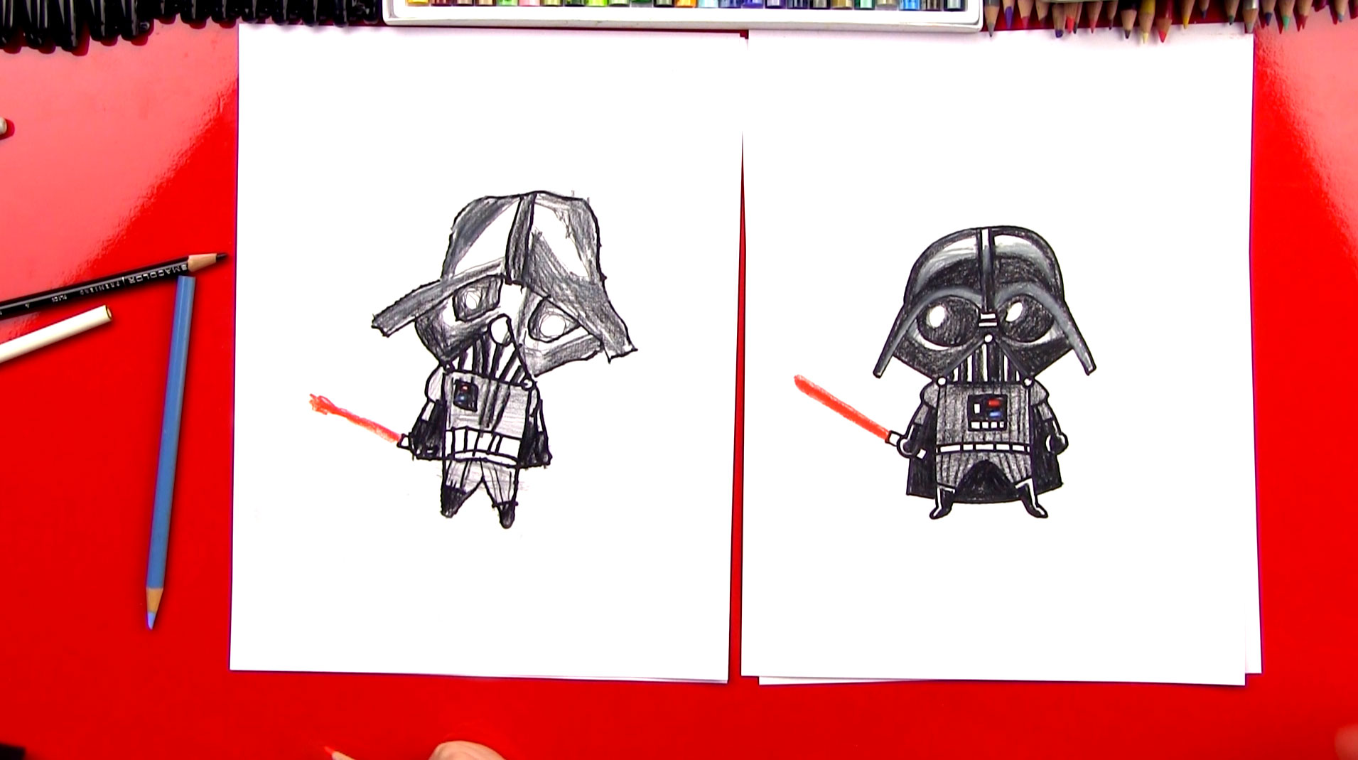 How To Draw A Cartoon Darth Vader - Art For Kids Hub