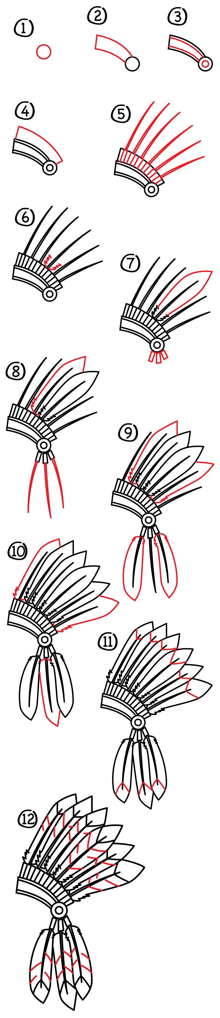 How To Draw A Native American Headdress Art For Kids Hub