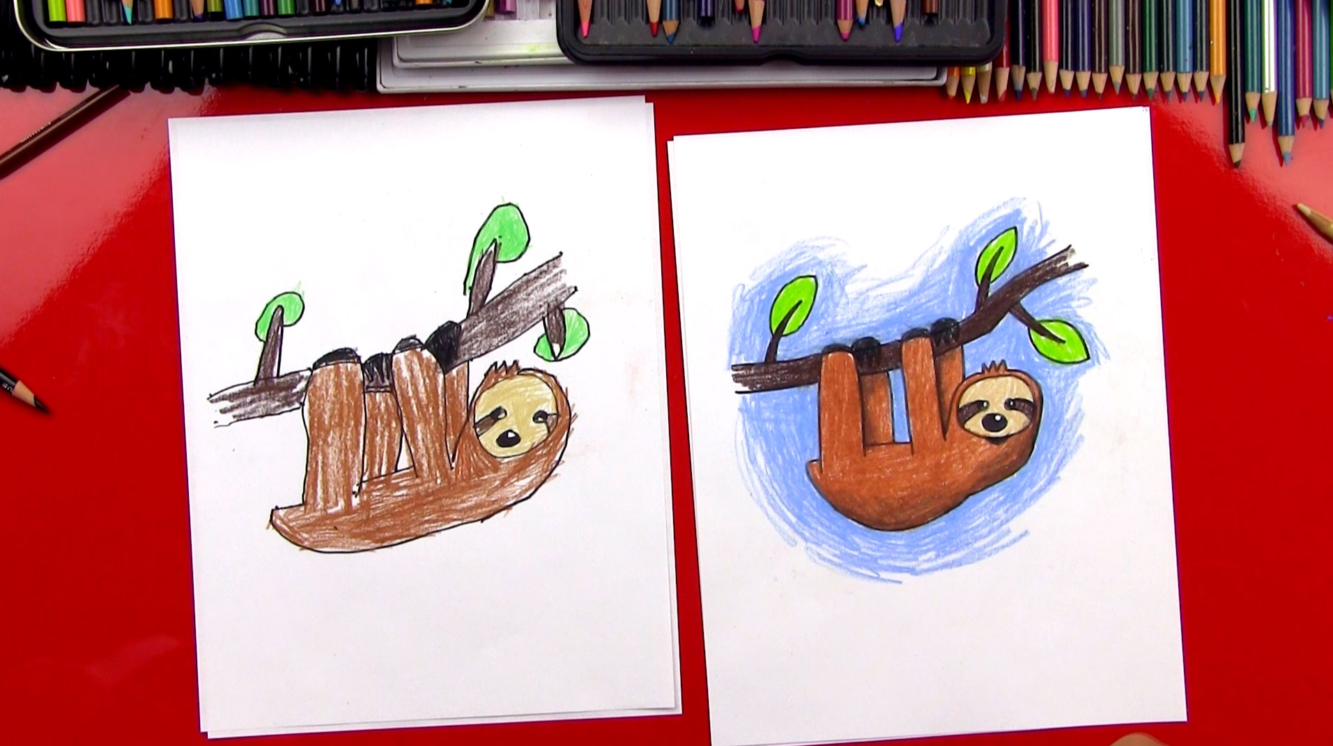 How To Draw A Cartoon Sloth Art For Kids Hub