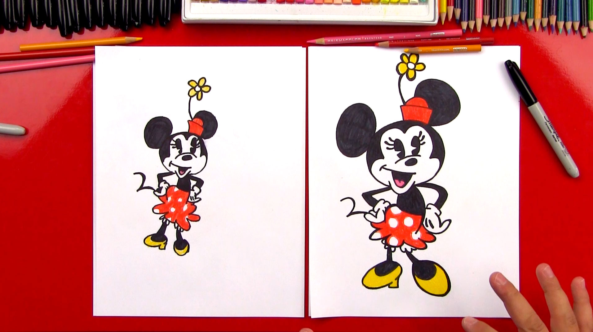 How To Draw Minnie Mouse - Art For Kids Hub