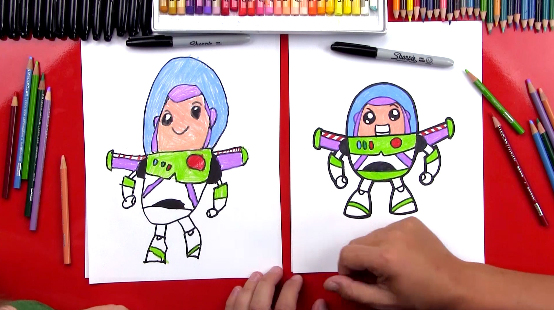 How To Draw Cartoon Buzz Lightyear Art For Kids Hub