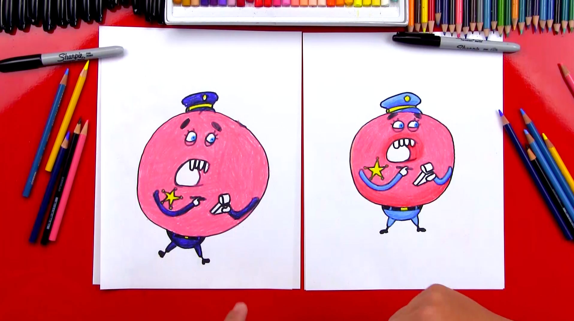 How To Draw Donut Cop From Gumball - Art For Kids Hub