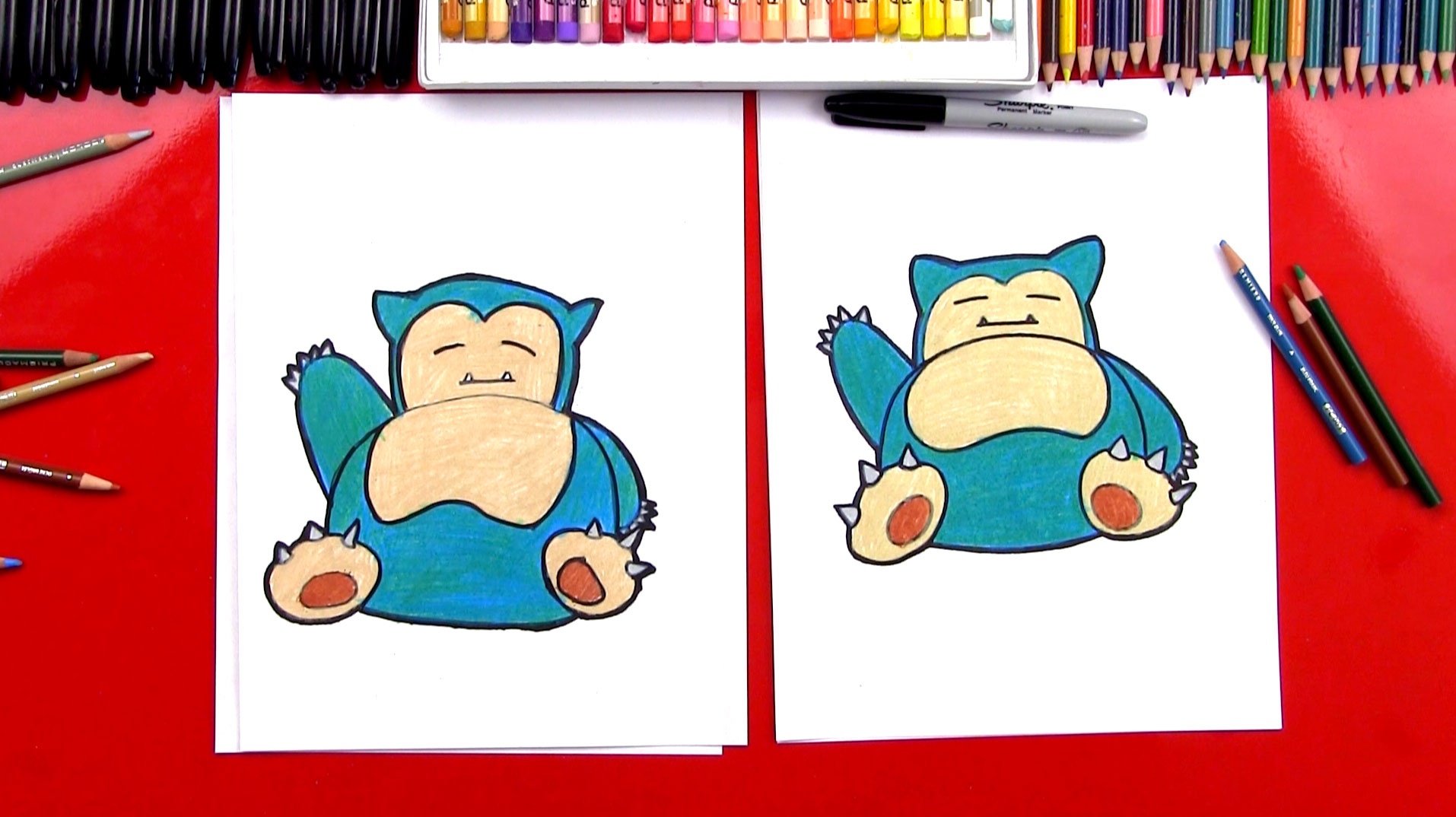 How To Draw Snorlax Pokemon - Art For Kids Hub