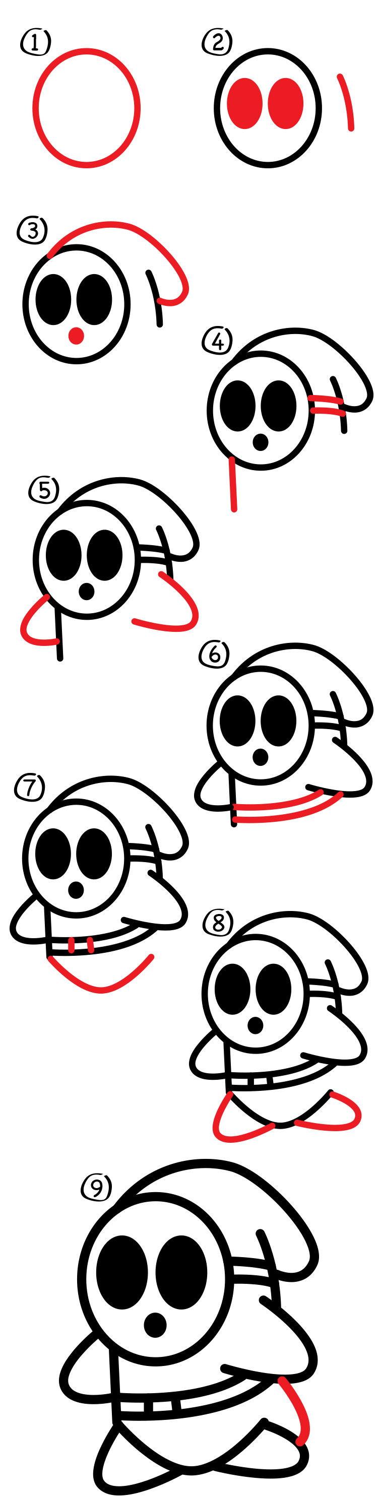How To Draw Shy Guy From Mario - Art For Kids Hub