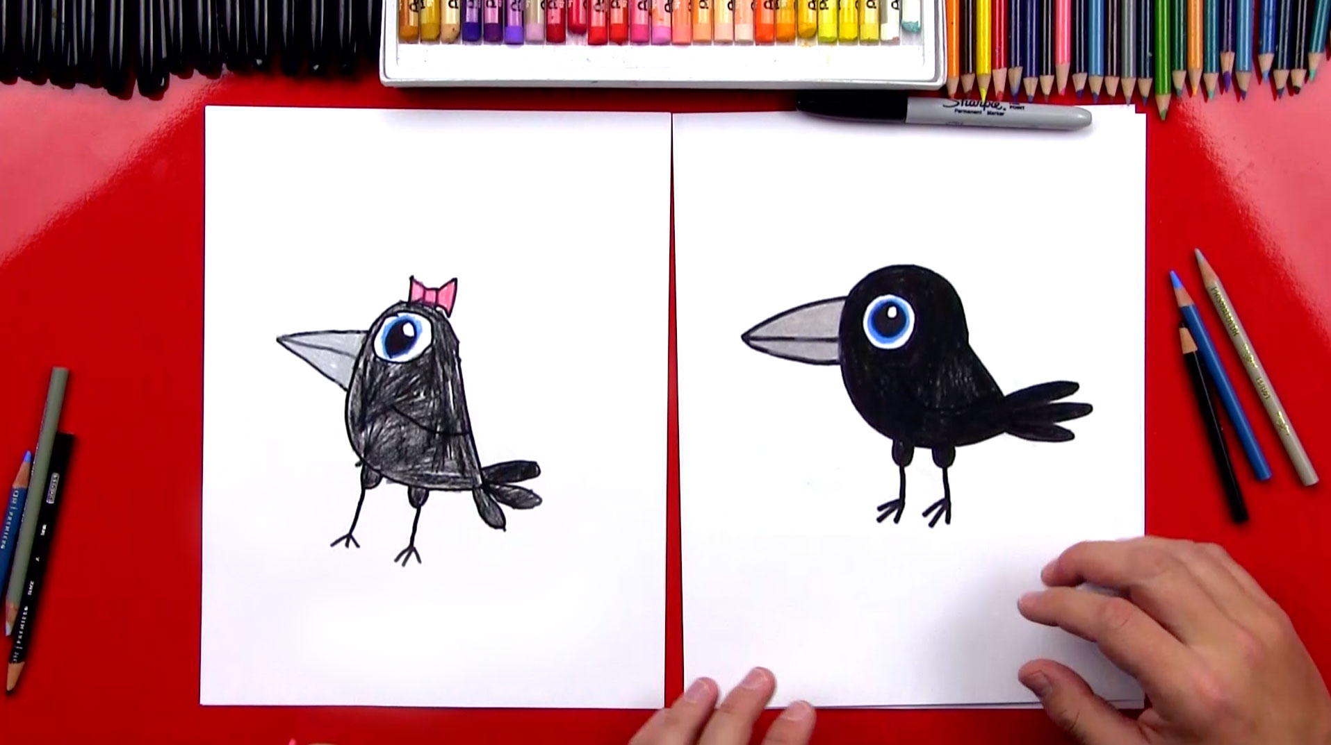How To Draw A Cartoon Raven - Art For Kids Hub
