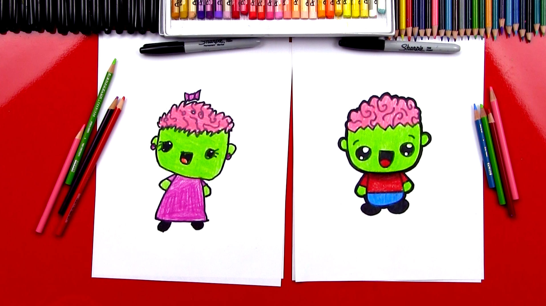 How To Draw A Cartoon Zombie Art For Kids Hub
