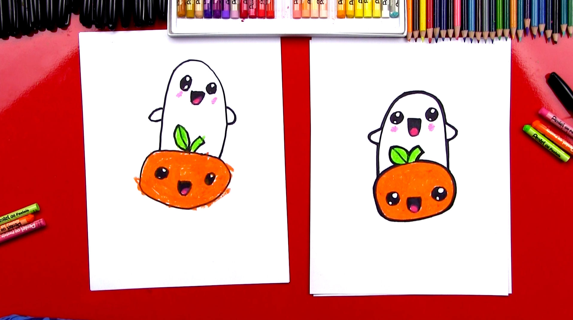 How To Draw A Funny Cute Pumpkin Art For Kids Hub - ZOHAL