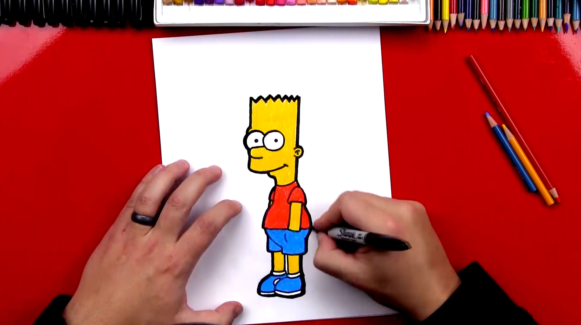 How to draw BART SIMPSON step by step, EASY 