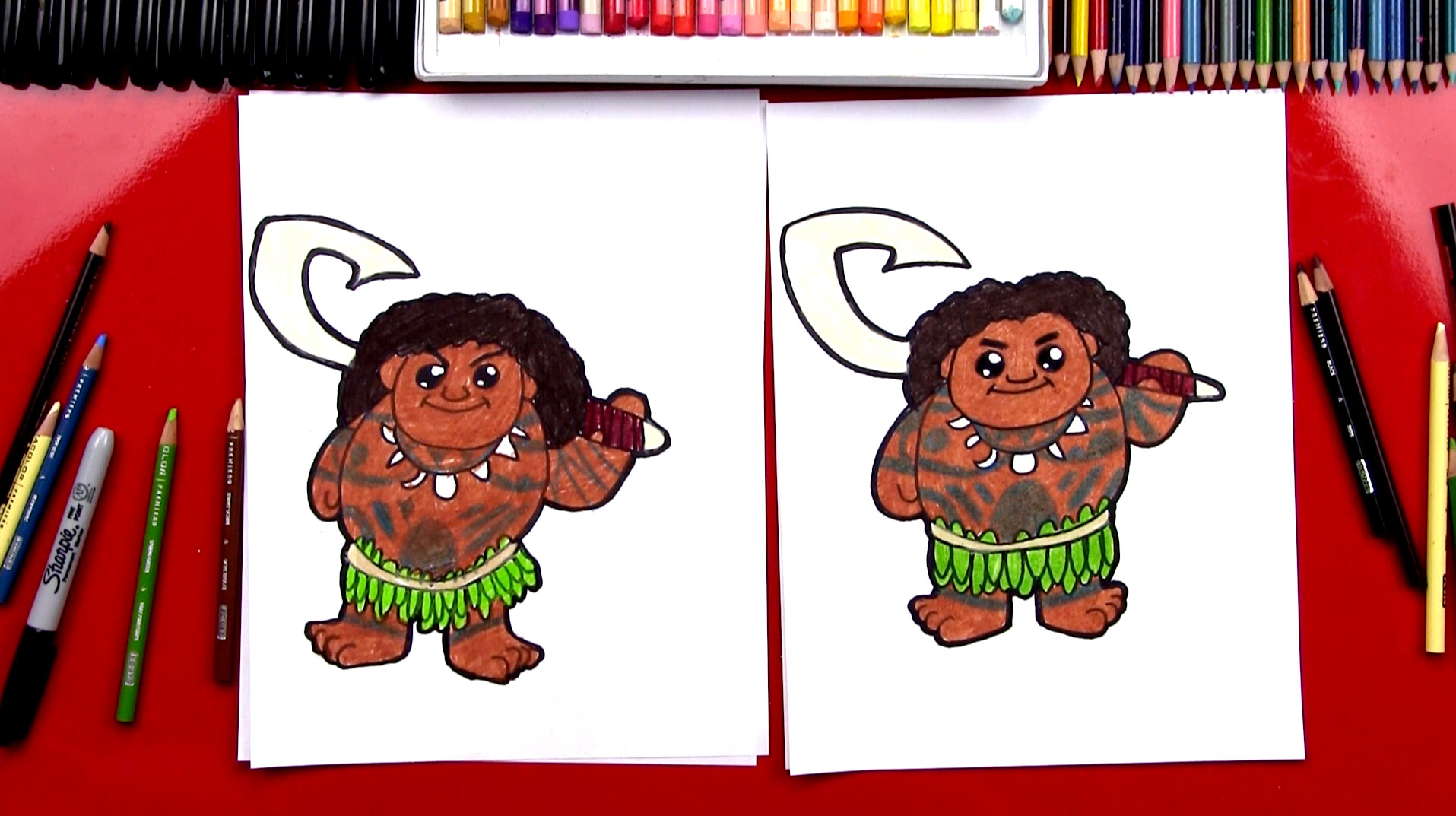 How To Draw Maui From Moana Art For Kids Hub