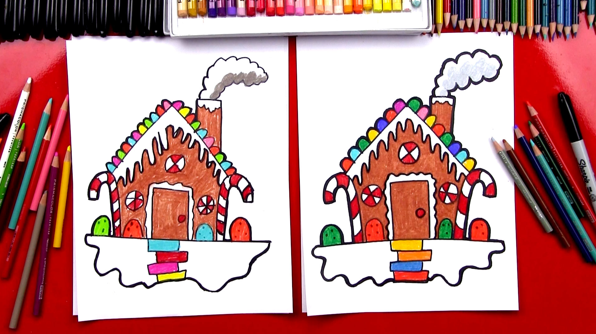 How To Draw A Gingerbread House Step By Step