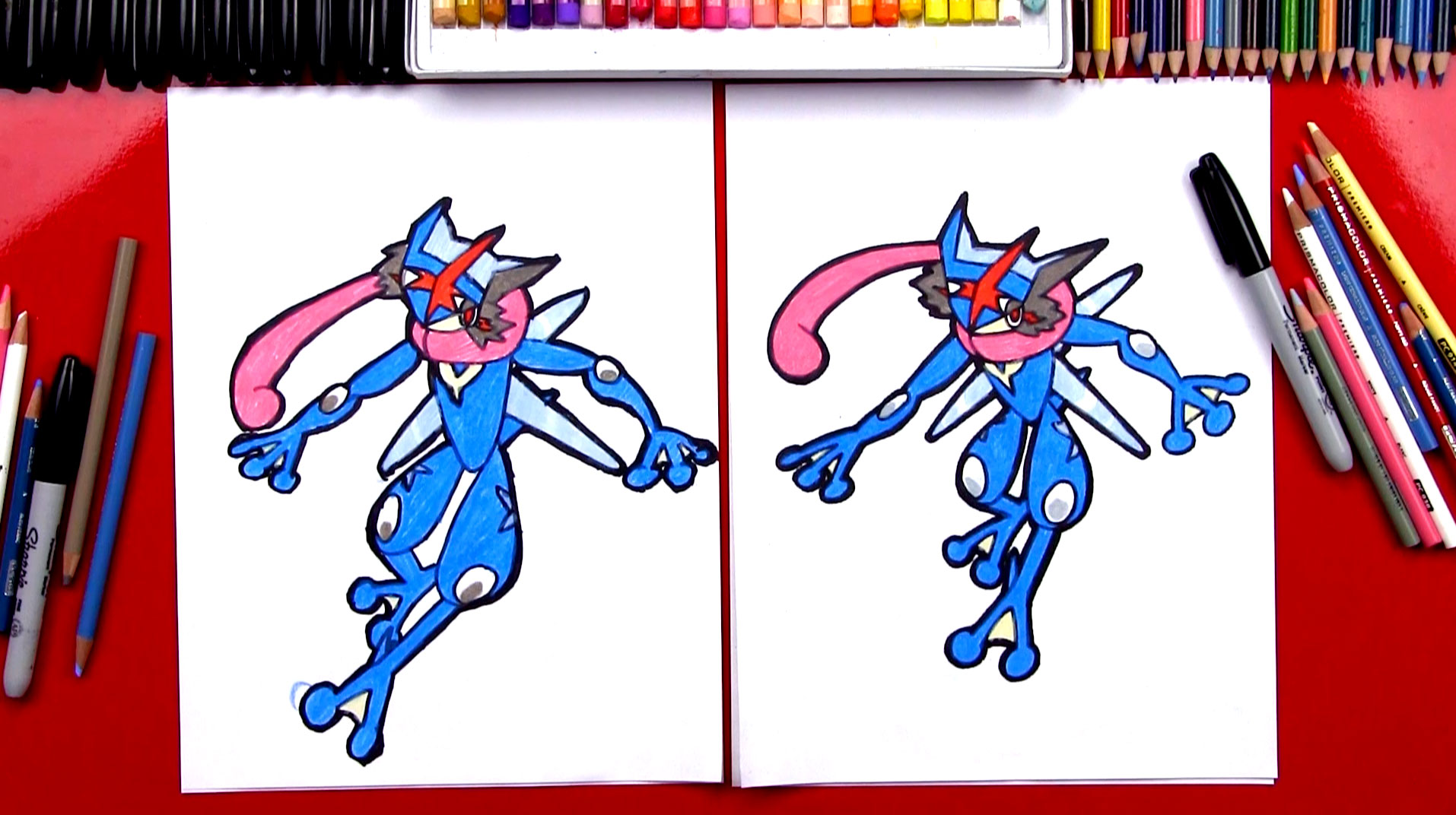 How To Draw Ash-Greninja From Pokemon - Art For Kids Hub -