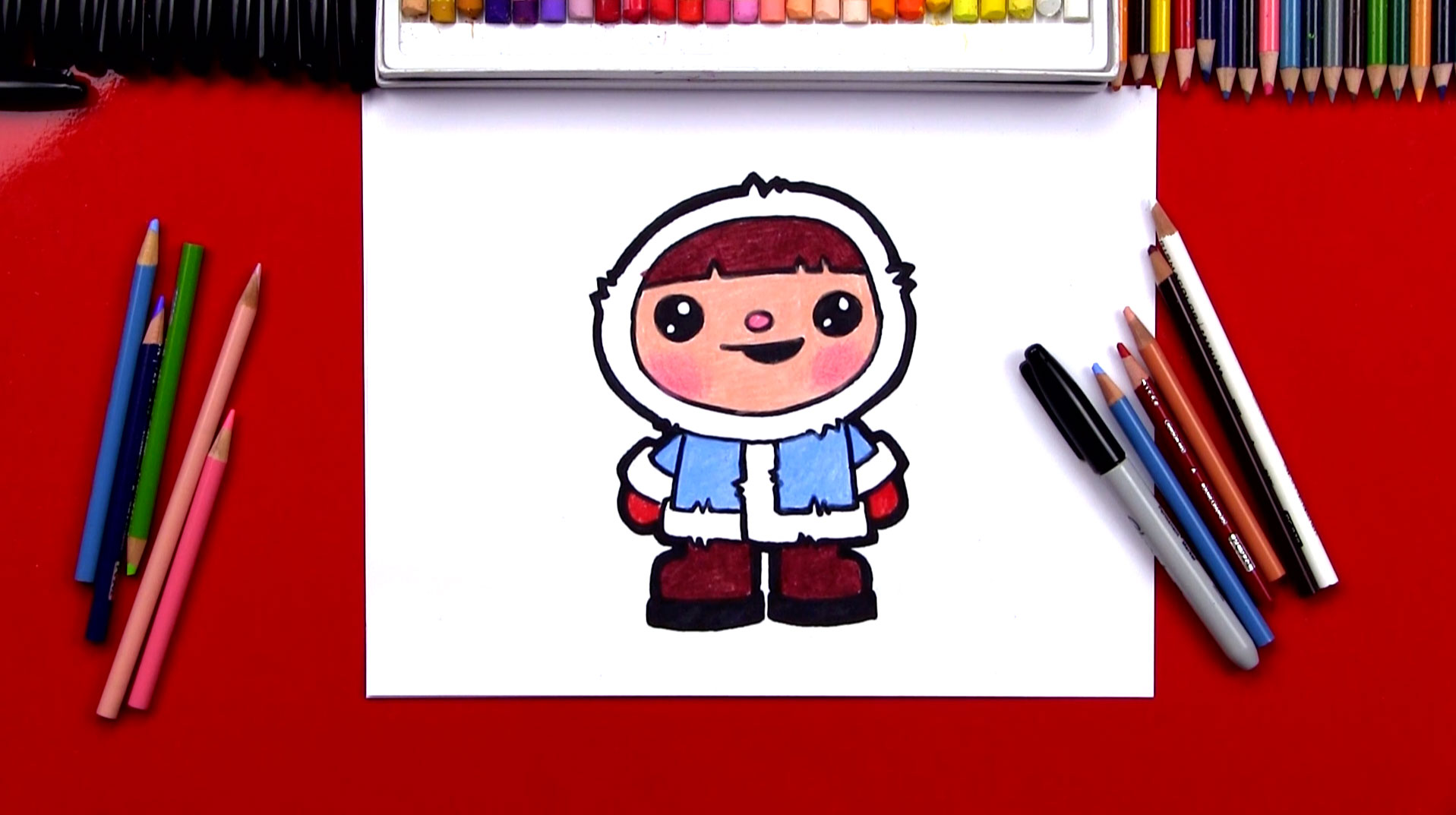 How To Draw A Winter Kid - Art For Kids Hub