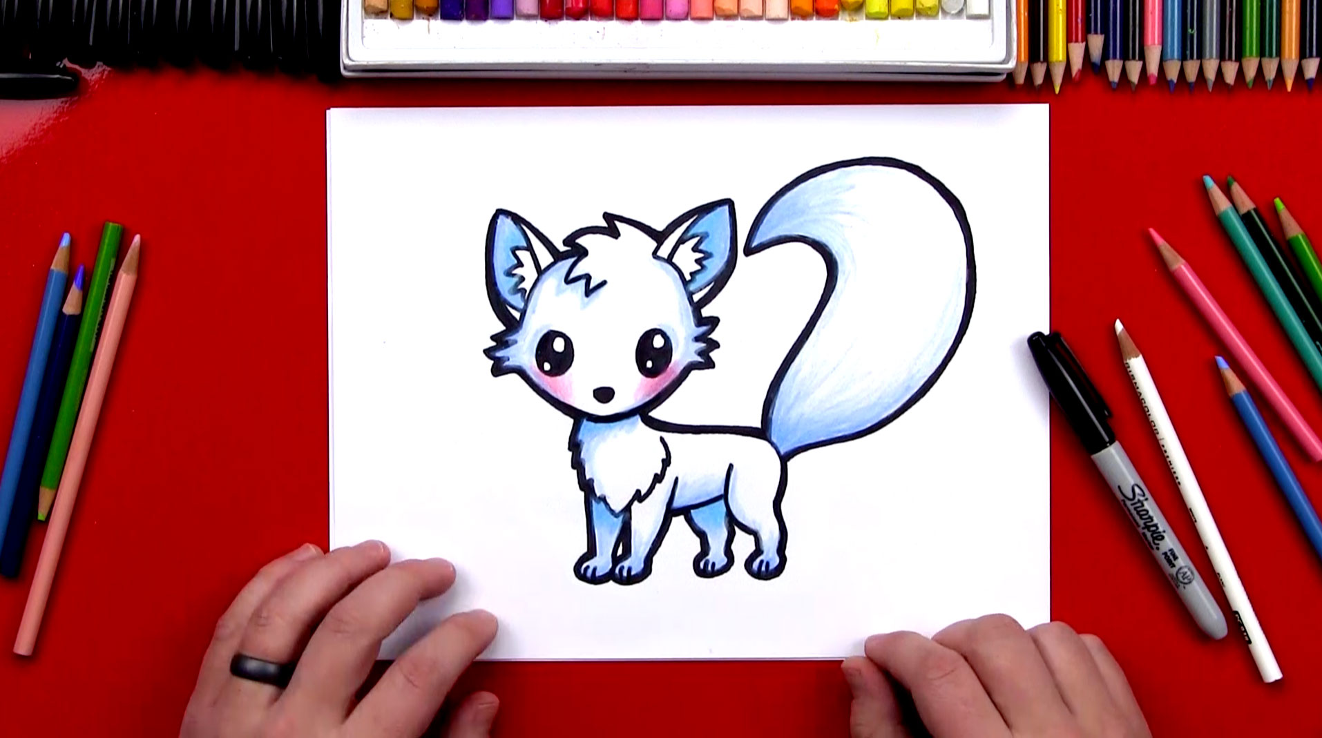 art for kids hub arctic fox How to draw an arctic fox arctic fox art ...