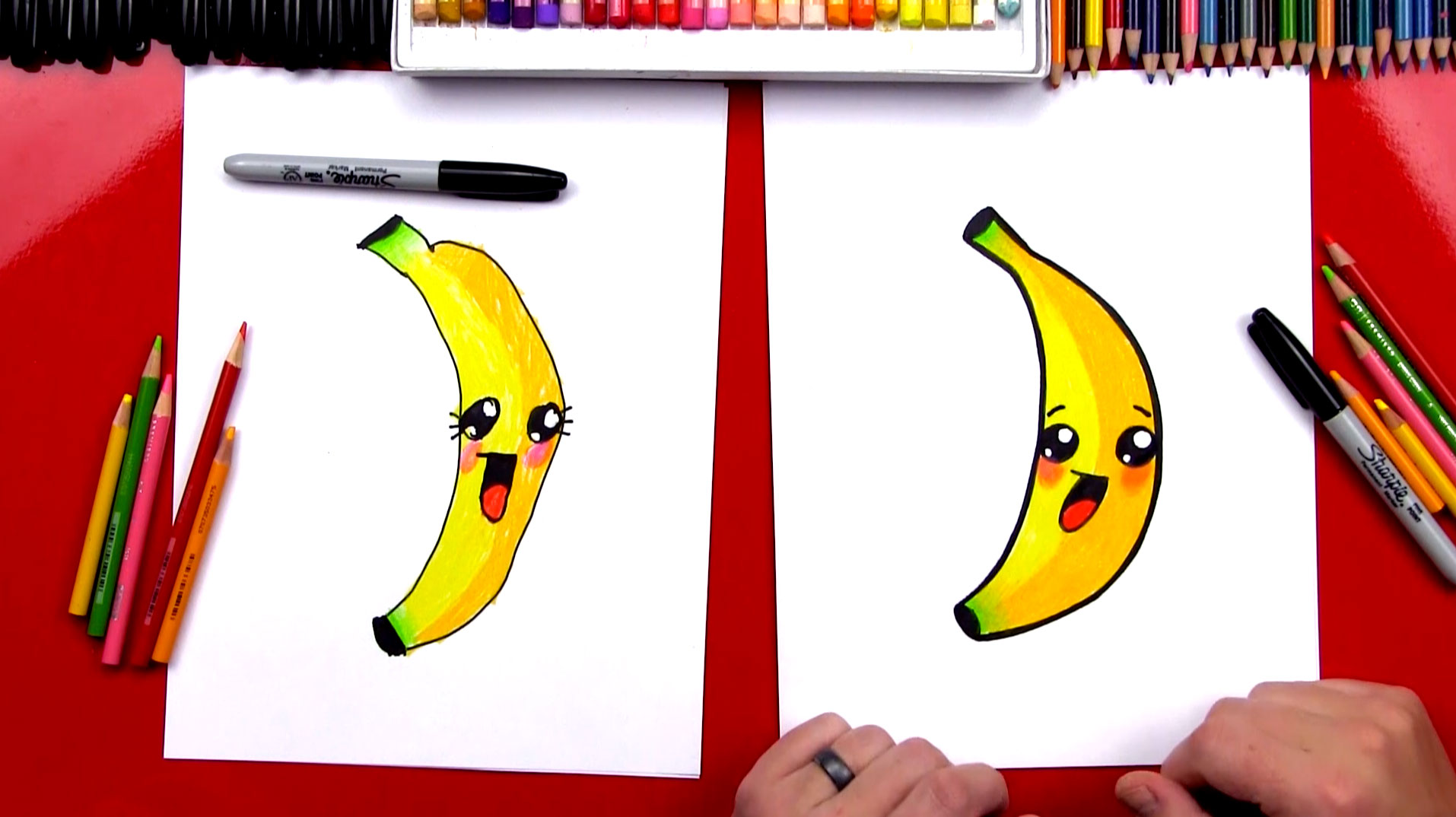 Banana Drawing | Simple and Artistic Banana Sketch