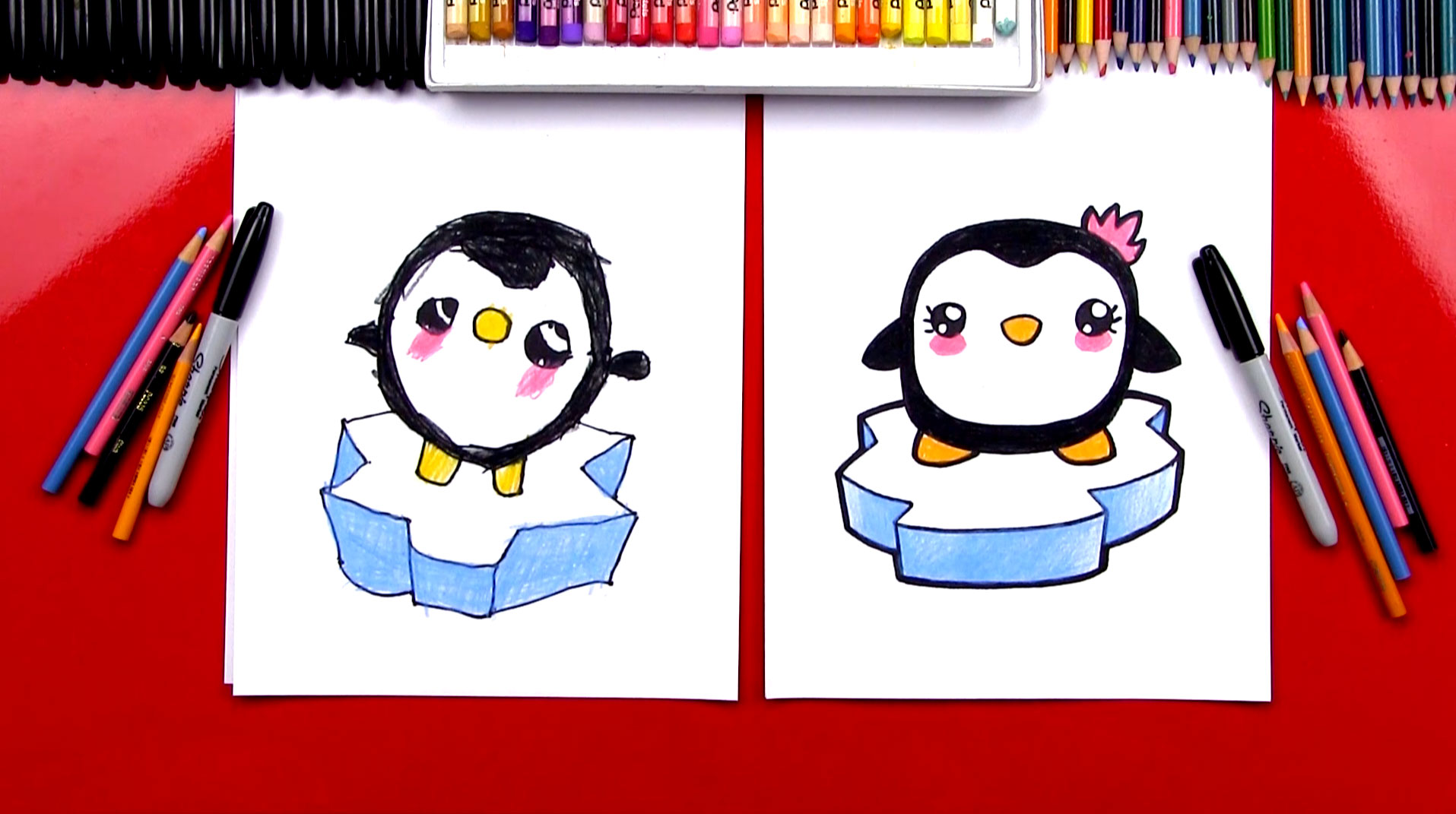 cartoon penguin sketch
