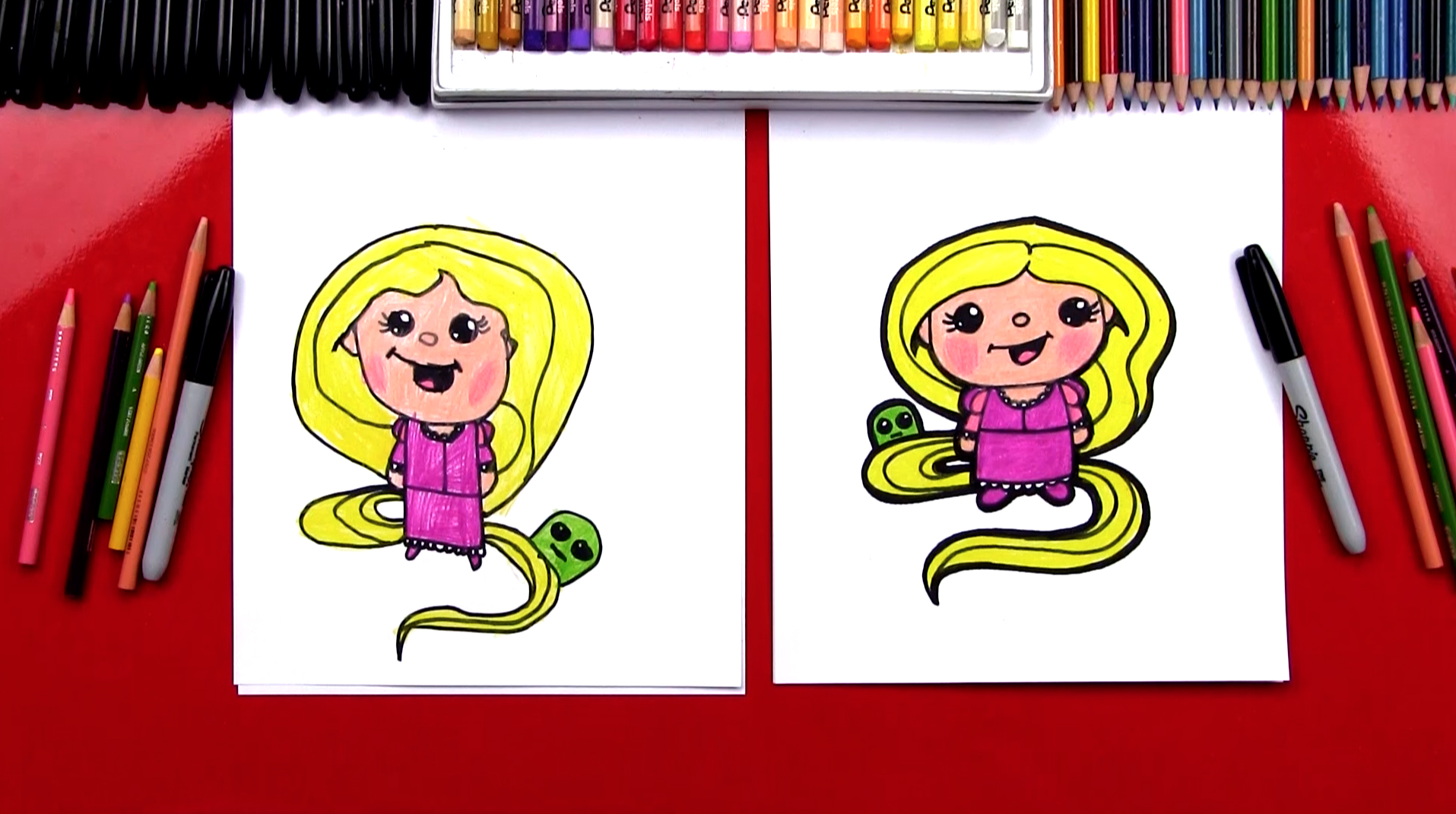 How To Draw Cartoon Rapunzel - Art For Kids Hub