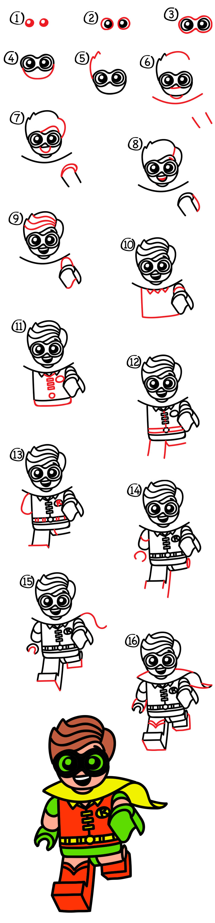 How To Draw Lego Robin - Art For Kids Hub