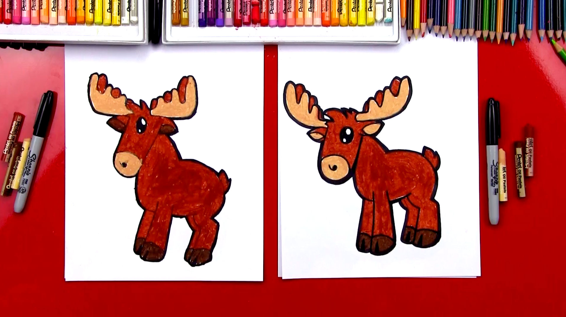 How To Draw A Cartoon Moose Art For Kids Hub