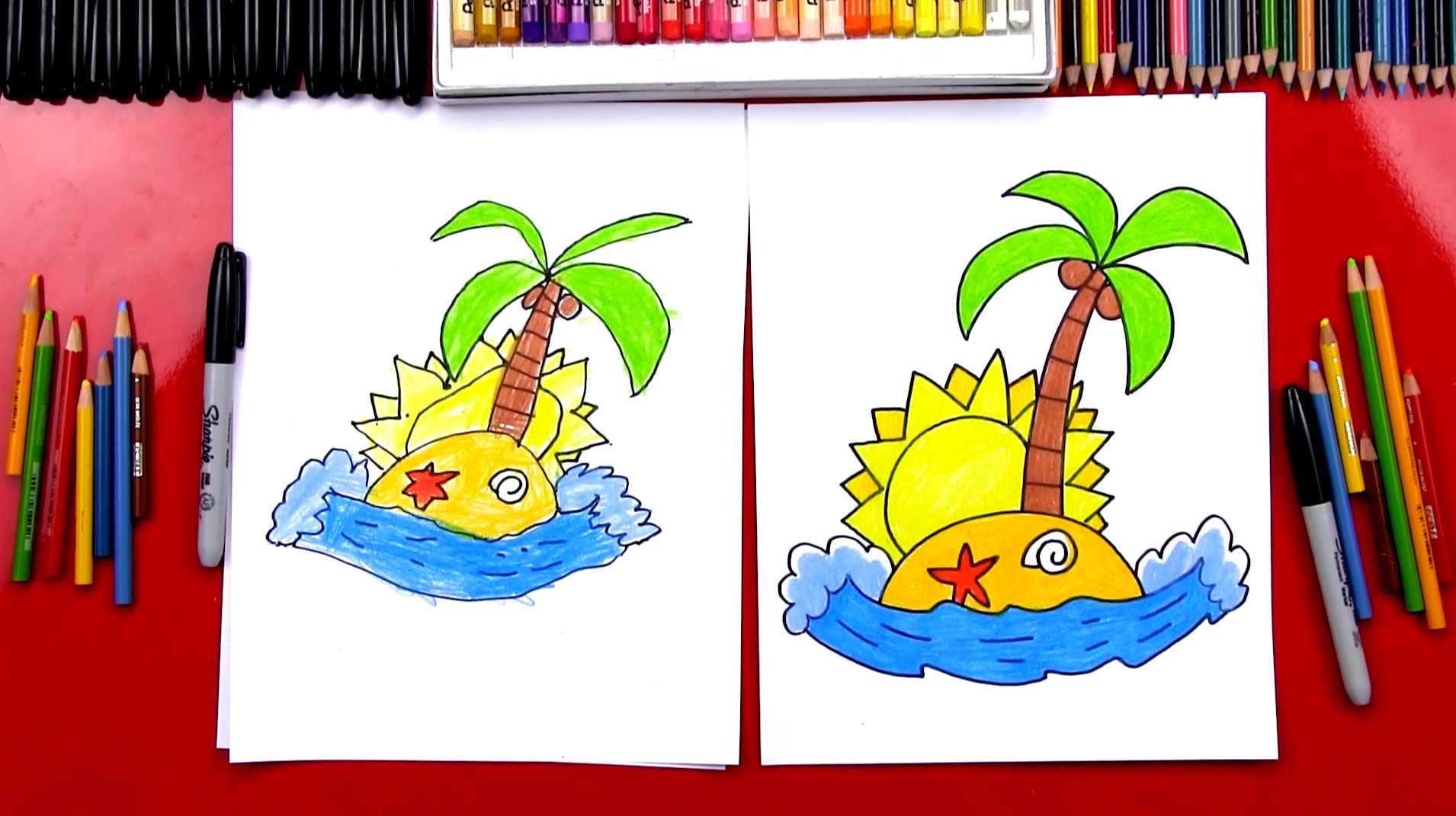 How To Draw An Island Art For Kids Hub