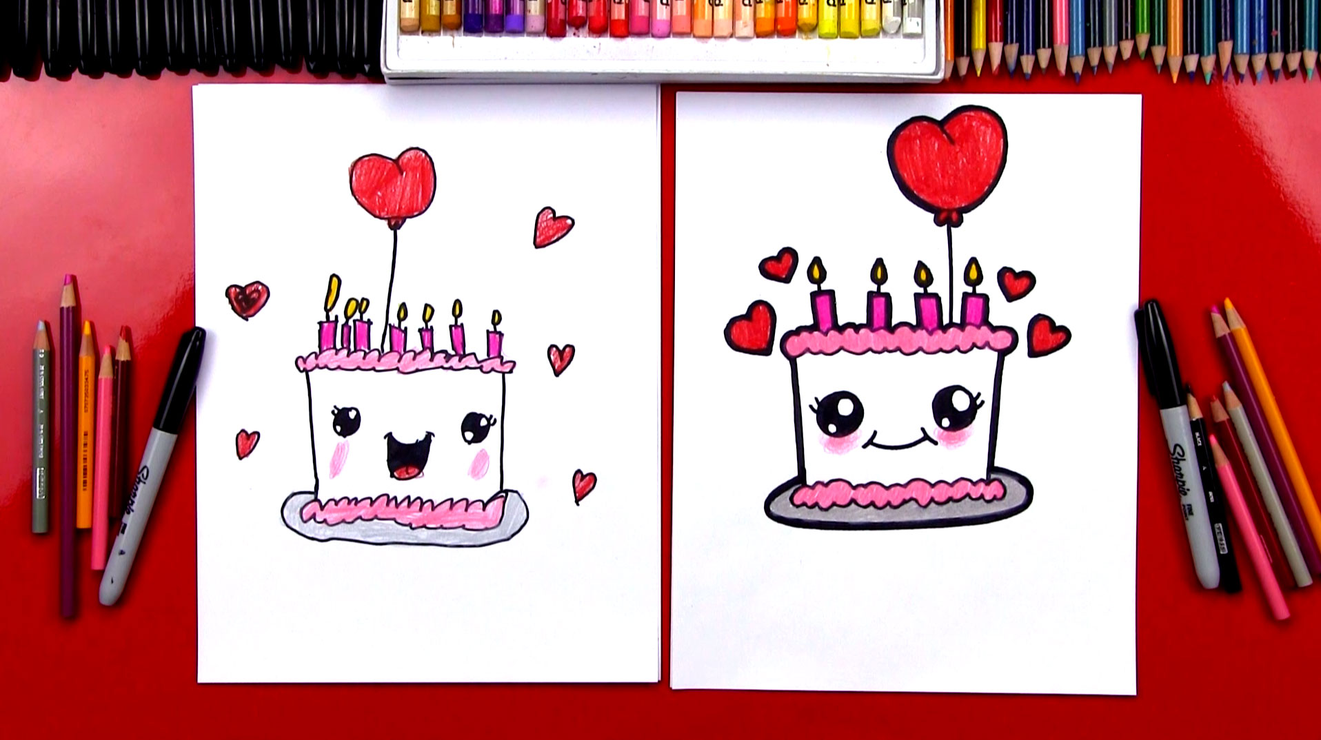 How To Draw A Cute Birthday Cake - Art For Kids Hub -